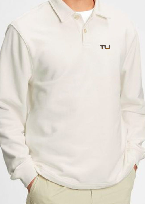 Mikina french terry polo biela